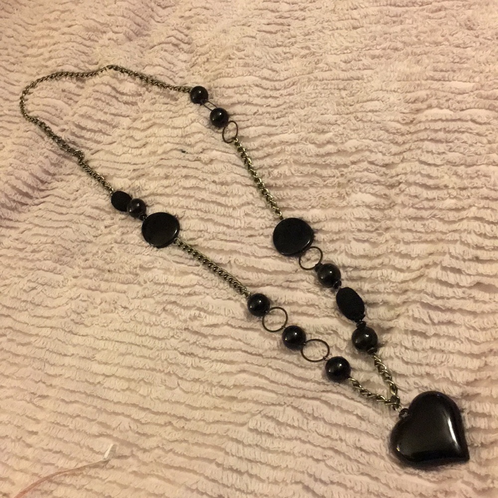Black and silvertone necklace